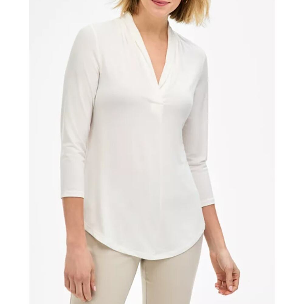 JM Collection Women's 3/4 Sleeve V-Neck Knit Top Size M
